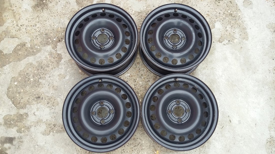 Jante Tabla Otel 15" 4x100 + Capace Originale Opel Chevrolet Fiat