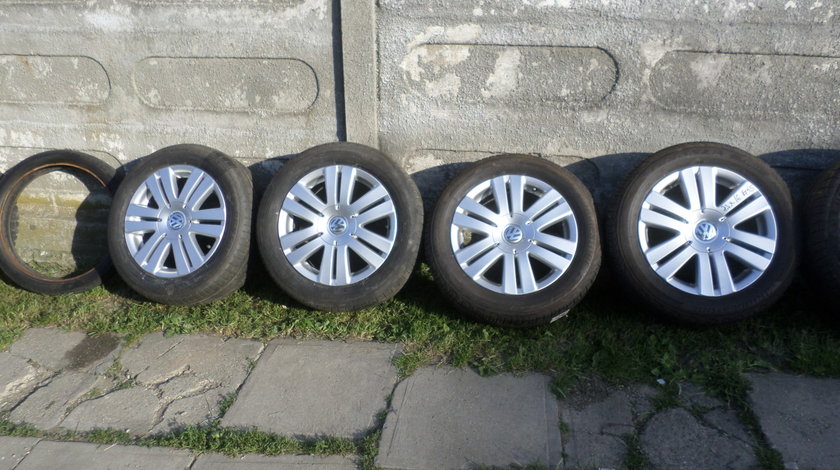 Jante wv originale pe 16 model ADELAIDE cu anvelope vara 215 55 16 Bridgestone & Dunlop