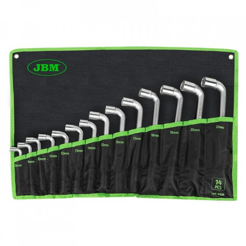 JBM-51528 Set de 14 cheie pipa cu fanta laterala