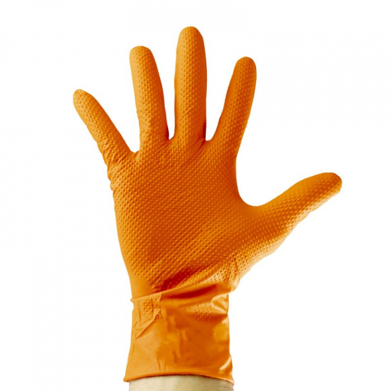 JBM-53552 Manusi din nitril orange, 100 bucati, marime L, JBM