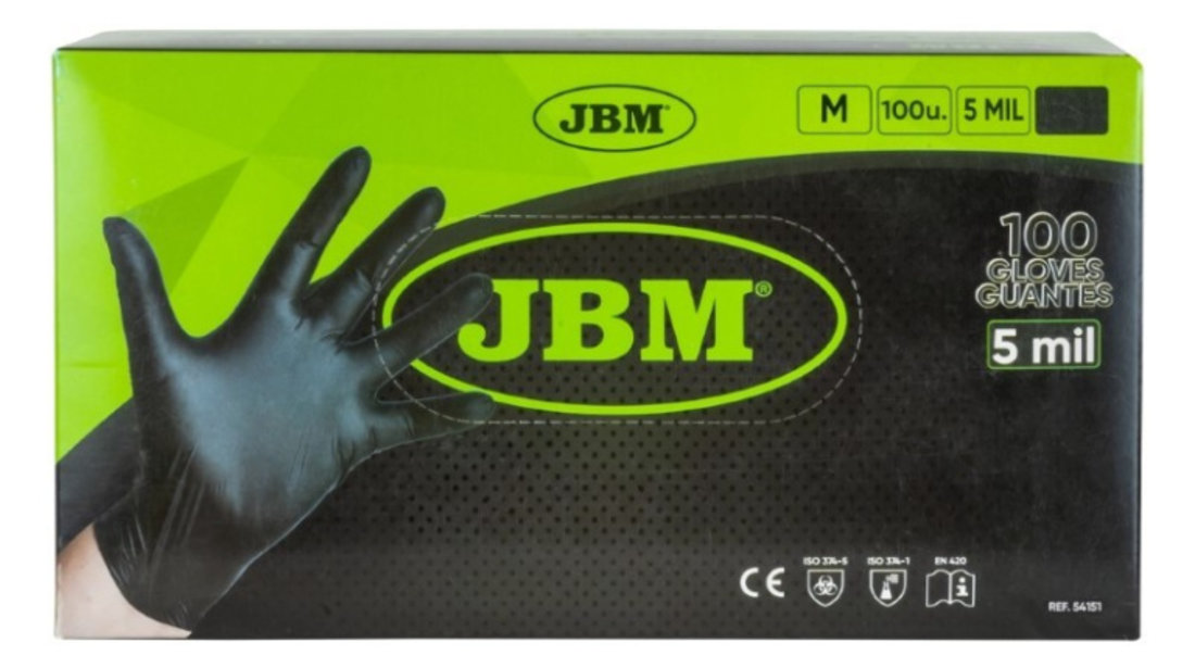 JBM-54151 Manusi din nitril negre, 100 bucati, marime M