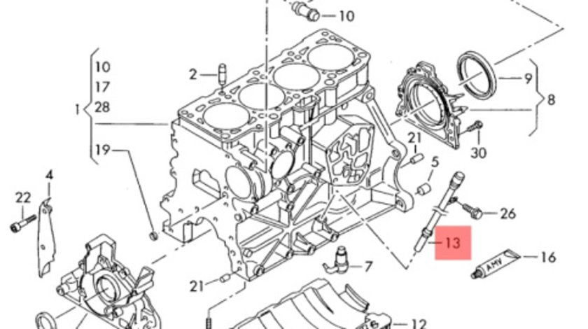 Joja ulei motor audi A3 8P Sportback 2.0 TDI 2005 BKD OEM 03G103634A