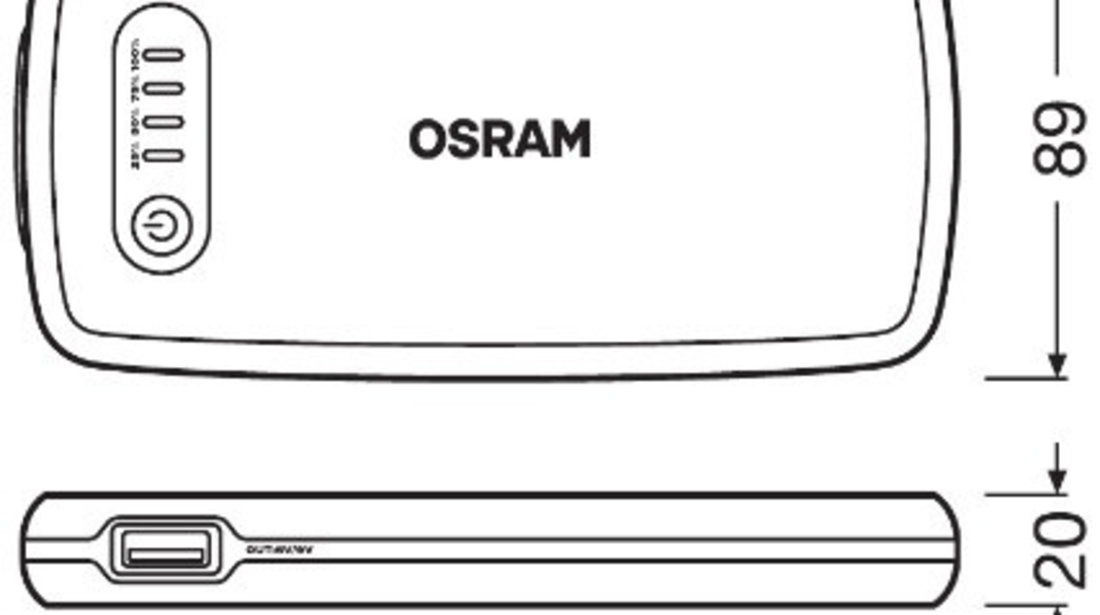 Jump Starter / Acumulator Extern Pornire Auto 12v 6000mah Osram Battery Start 200 Ams-osram OBSL200