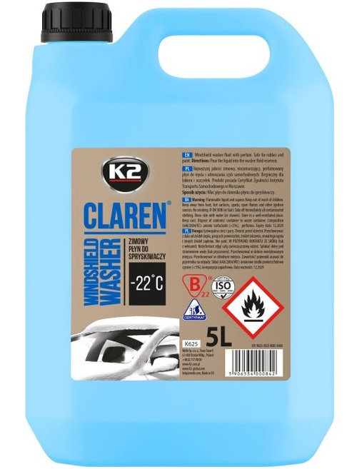 K2 Claren Solutie Lichid Spalat Parbriz Iarna -22,5°C 5L K625