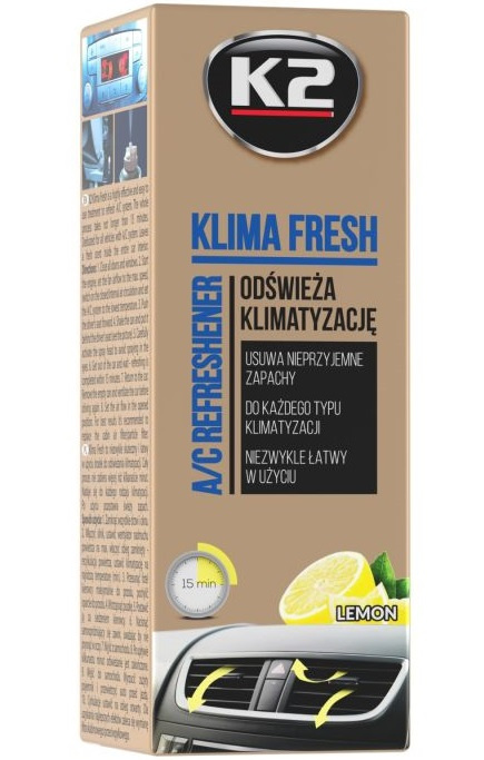 K2 Clima Fresh Spray Curatat Aer Conditionat AC Climatizare Aroma Lemon 150ML K222