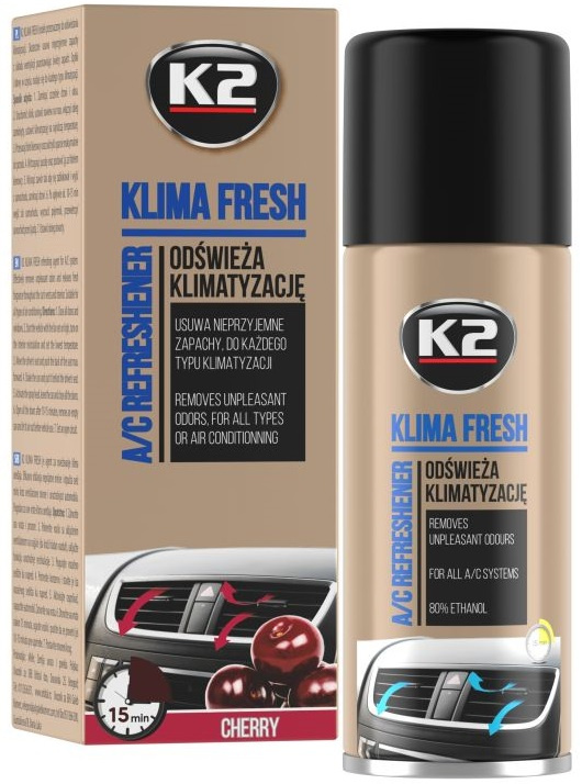 K2 Clima Fresh Spray Curatat Aer Conditionat AC Climatizare Aroma Cherry 150ML K222CH