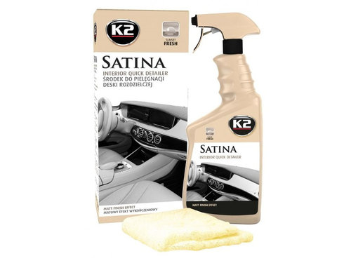 K2 Satina Cockpit Dressing Solutie Dressing Plastice Interior Aroma Sunset Fresh 770ML + Microfibră...