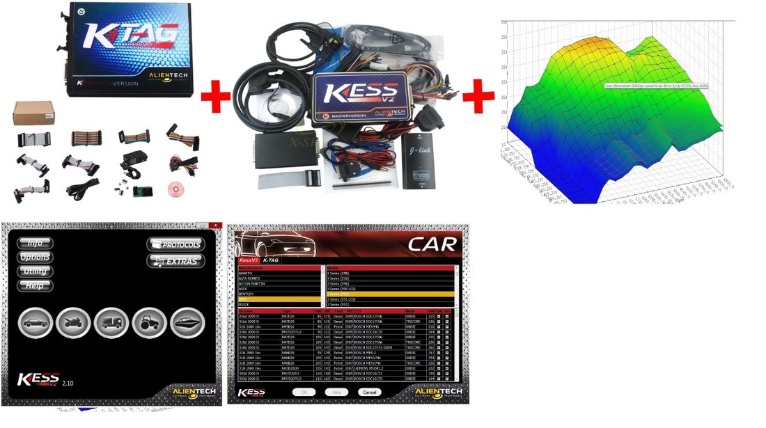 KESS si KTAG cu ADAPTOARE bonus SOFTURI EDITARE -kit complet