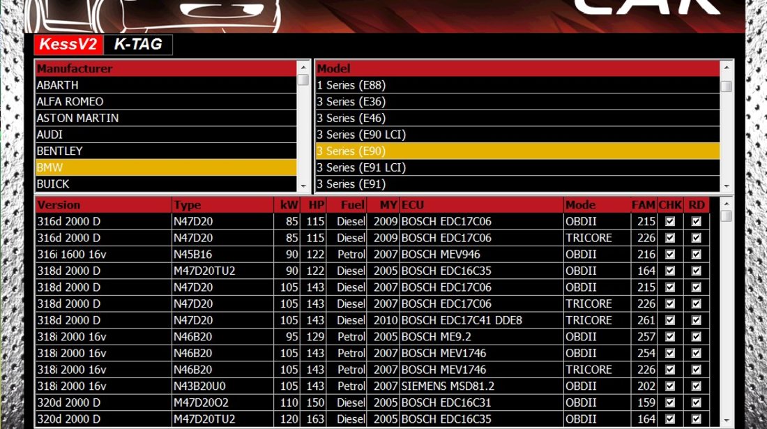 KESS V2.15 interfata programare DPF OFF chiptuning