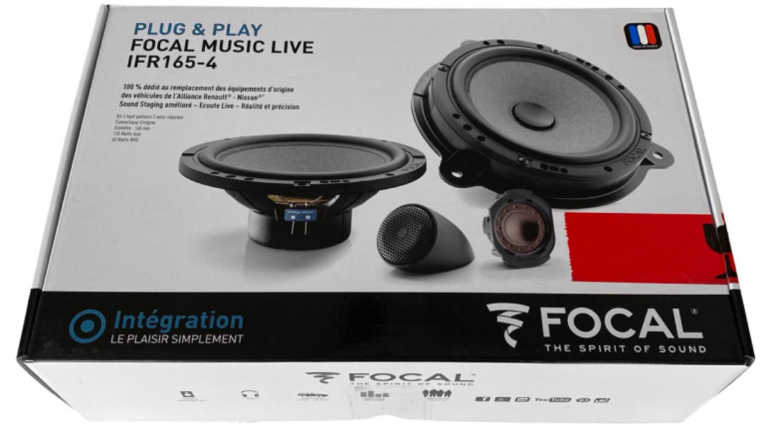Kit 4 Boxe Audio Oe Renault Latitude 2008→ Focal Music Live Version 4.0 Ifr 165-4 7711578132