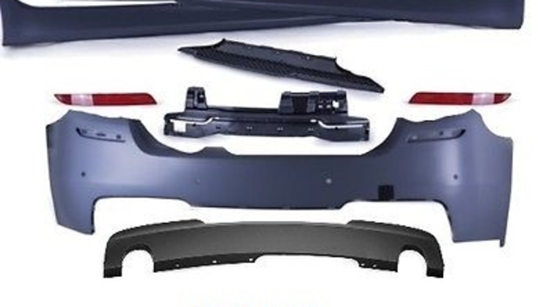Kit aerodinamic BMW F10 Mtech PDC SRA + grile negre BONUS