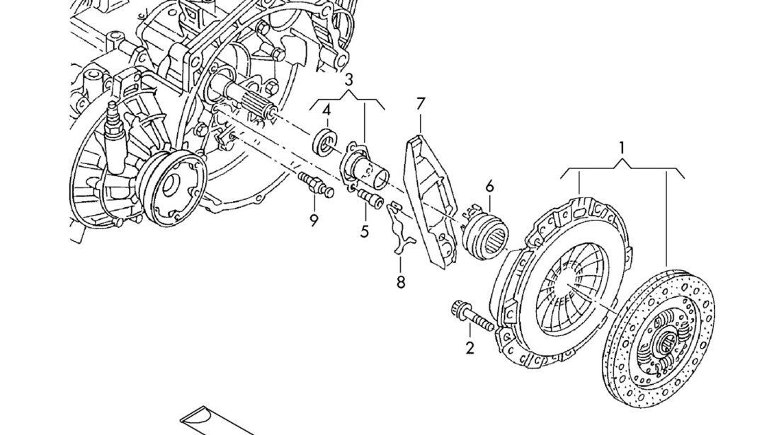 Kit ambreiaj 4P (set ambreiaj +volanta masa dubla) motor Vw 1,9 si 2,0 TDI VALEO 835035