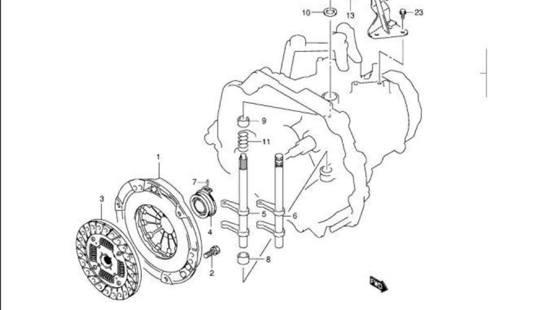 Kit ambreiaj (disc+placa+rulment) Suzuki Ignis II motor 1,5 SUZUKI OE 22100-86G40+22400-86G40