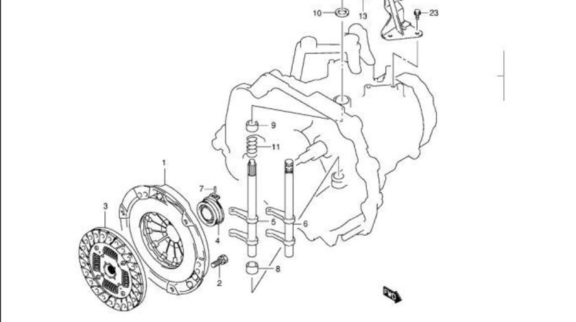 Kit ambreiaj (disc+placa+rulment) Suzuki Ignis II motor 1,5 SUZUKI OE 22100-86G40+22400-86G40