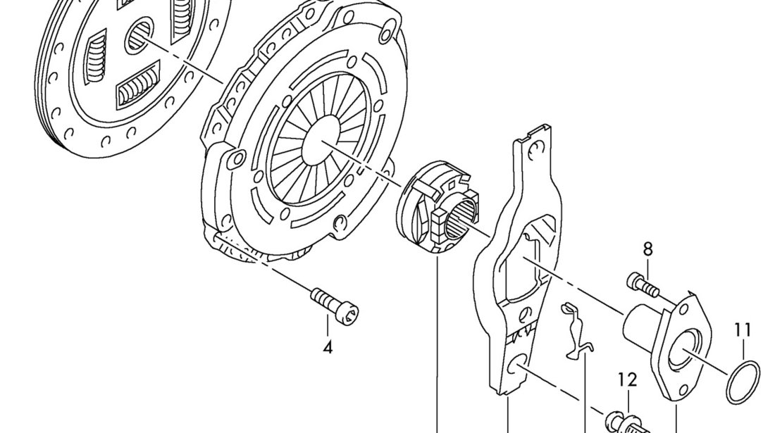 Kit ambreiaj motor Vw 1,6/1,6 FSI (cu furca si rulment) SACHS 3000 950 019