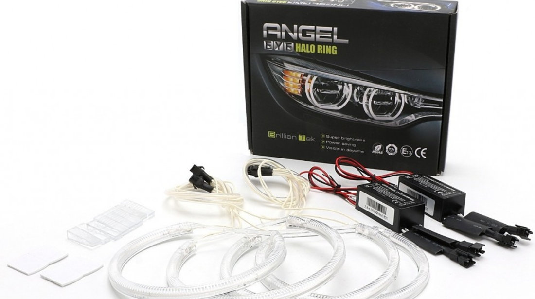 Kit Angel Eyes CCFL Bmw E46 Coupe/Cabrio Cu Facelift, Far Cu Lupa - 4x106mm Alb 857558