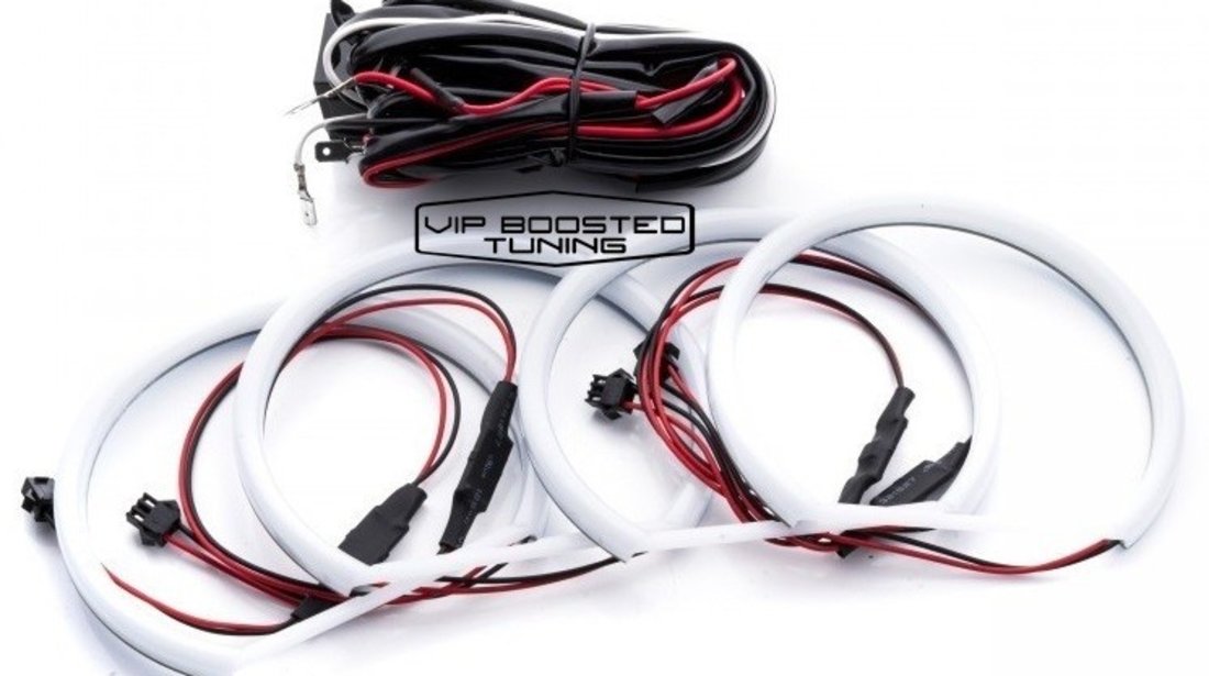 Kit Angel Eyes LED COTTON pentru BMW E46 Cabrio non Facelift 2x131mm + 2x146mm