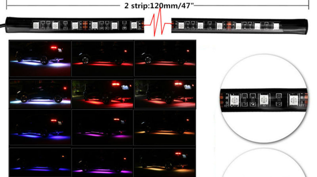 Kit banda LED SMD sub masina cu telecomanda
