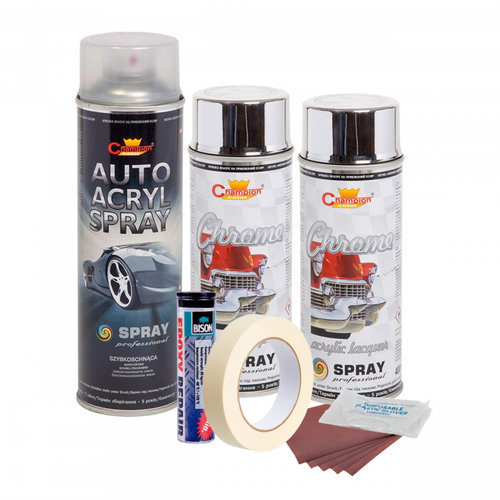 Kit Complet Reparatie Si Vopsire Jante Culoare Crom Metalic, V2 AVX-KVJ-CV2