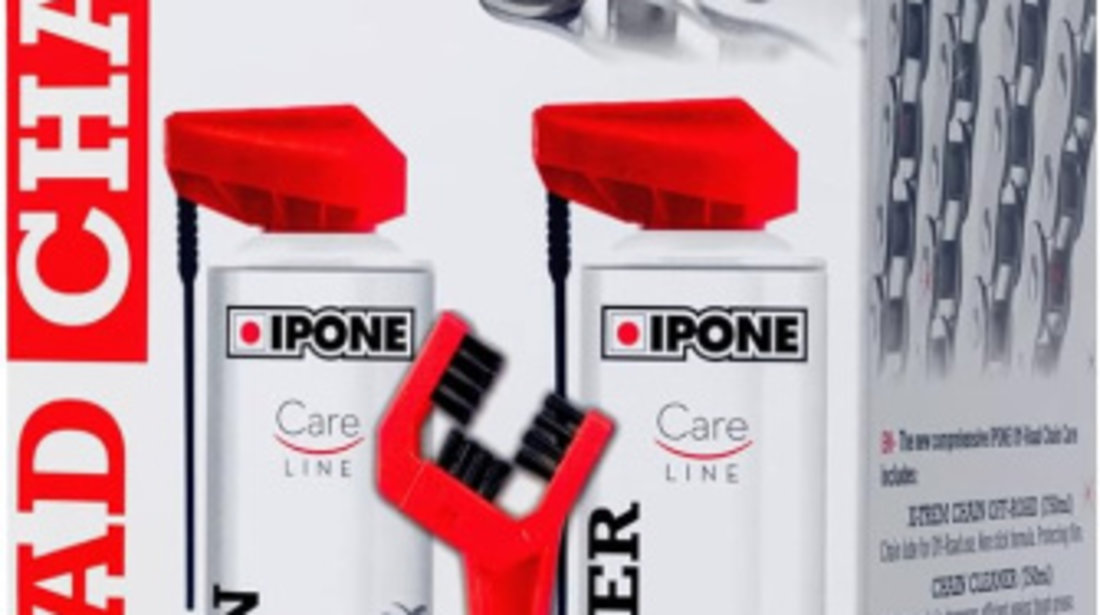 Kit Curatare + Ungere Lant Moto Off-Road Cu Perie Inclusa Ipone CareLine Off-Road Chain Care 800737