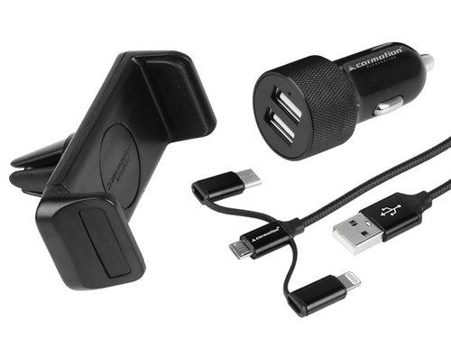 Kit De Călătorie: 2x încărcător Usb 3.1a + Cablu 3 în 1: Micro Usb / Lightning / Usb-c + Supor...
