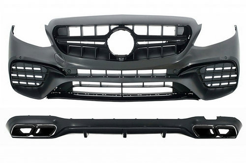 Kit Exterior compatibil cu Mercedes E-Class W213 (2016-2019) E63 Design Ornamente Tobe Negre CBMBW21...