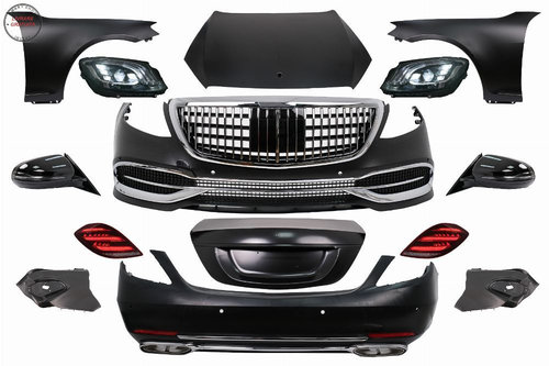 Kit Exterior Complet Mercedes S-Class W221 (2005-2013) Conversie Completa la W222 - livrare gratuita