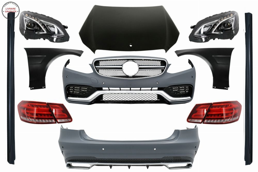 Kit Exterior cu Faruri LED si Stopuri Mercedes E-Class W212 Facelift (2013-2016) E