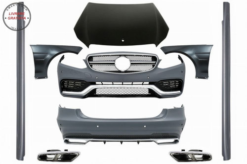 Kit Exterior Mercedes W212 E-Class Facelift (2013-2016) E63 Design cu Ornamente de- livrare gratuita