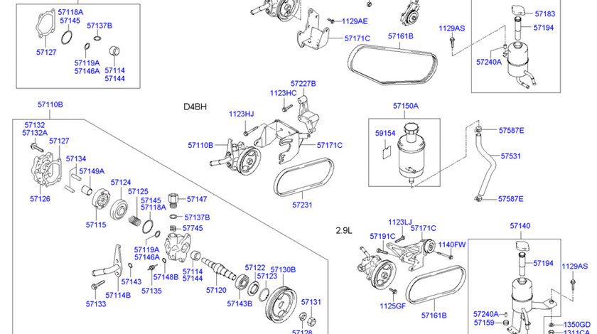 Kit garnituri pompa servodirectie Hyundai Terracan HYUNDAY OE 57150-H1A20