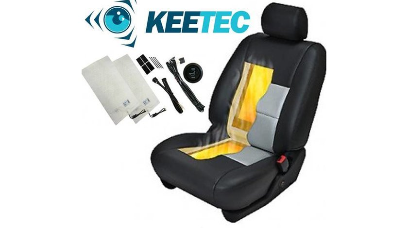 Kit Incalzire In Scaune Auto Carbon KEETEC CSH1 by Edotec Butoane HI / OFF / LOW Montaj Profesional