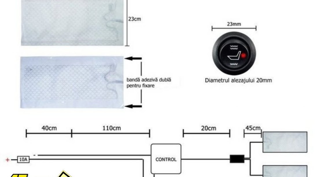 Kit Incalzire In Scaune Auto CSH1 Carbon Butoane 2 Pozitii Montaj Profesional In Toata Tara