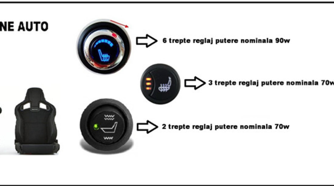 Kit Incalzire In Scaune Auto CSH1 Carbon Butoane 2 Pozitii Montaj Profesional In Toata Tara