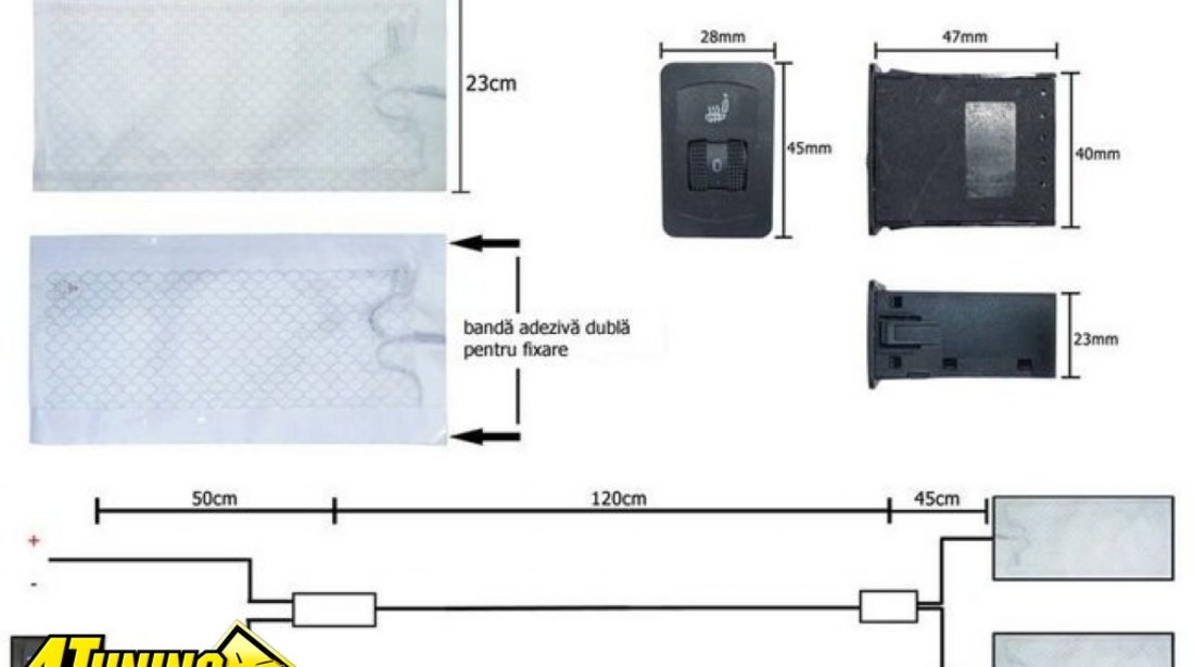 Kit incalzire scaune auto CARBON BUTOANE OEM 2 SAU 5 TREPTE Montaj Profesional In Toata Tara!!!