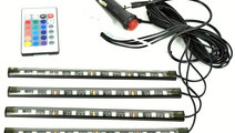 Kit Interior Led 12 SMD RGB Cu Telecomanda 22cm BO...