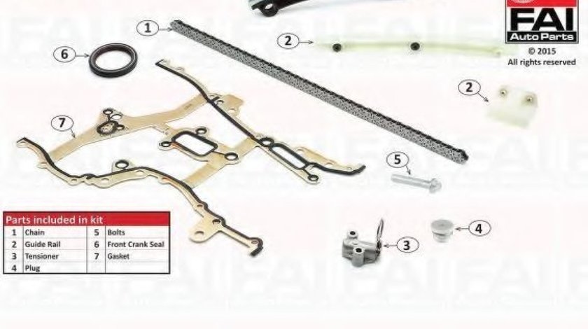 Kit lant distributie OPEL ASTRA J (2009 - 2016) FAI AutoParts TCK98 - produs NOU