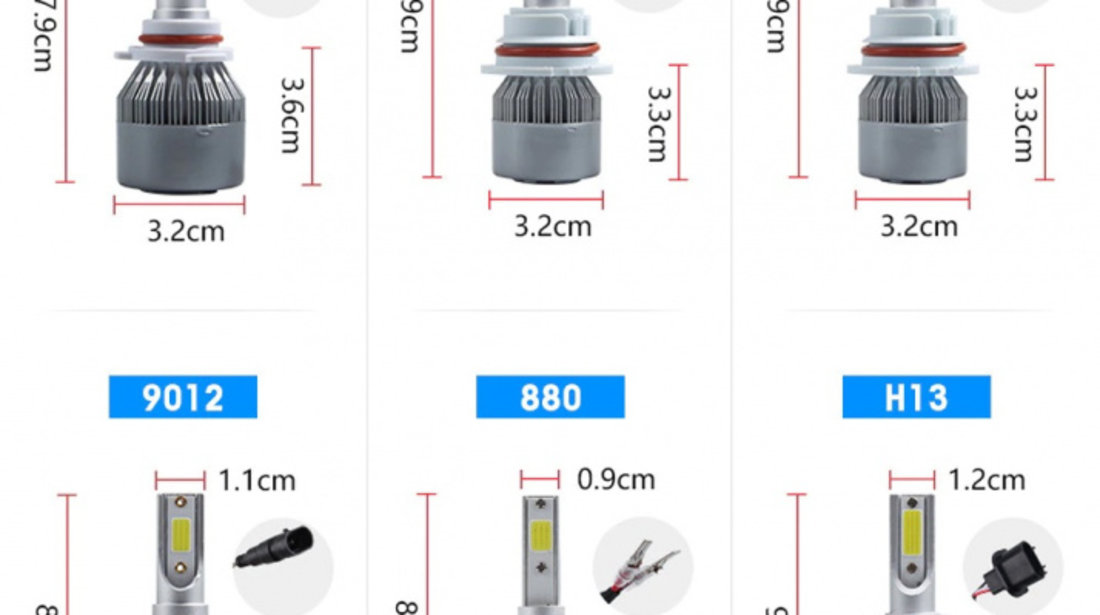 Kit Led H11 C6 6000K 36W 3800LM H11-C6