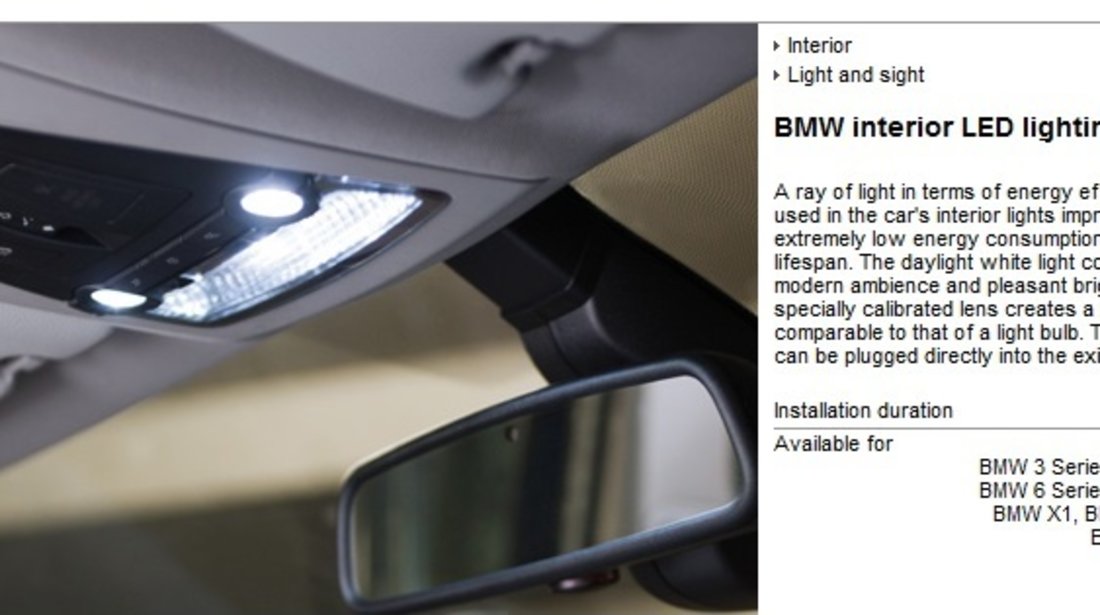 Kit LED interior BMW original PN 63122212788