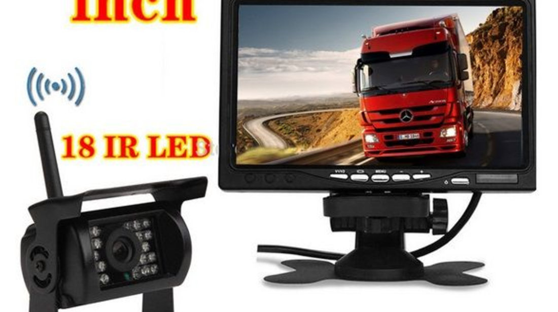 Kit Marsarier Wireless Cu Camera Si Display De 7&quot; 12V~24V K611W Pentru Camioane Autocare Bus-uri 918217