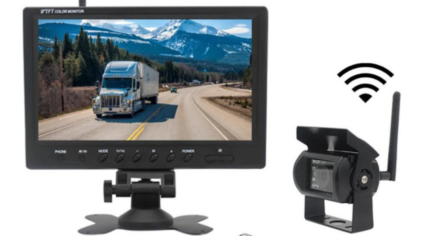 Kit Marsarier Wireless Cu Camera Si Display De 9&quot; 12V~24V K610W Pentru Camioane Autocare Bus-uri 823047