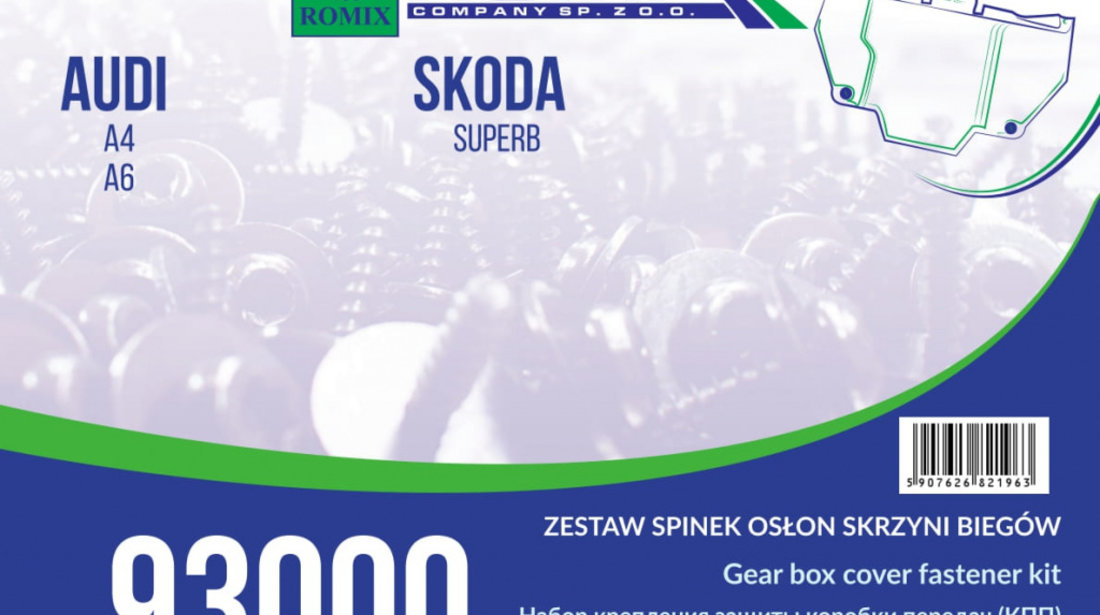 Kit Montaj Scut Motor Romix Skoda Superb 1 2001-2008 ROM 93000