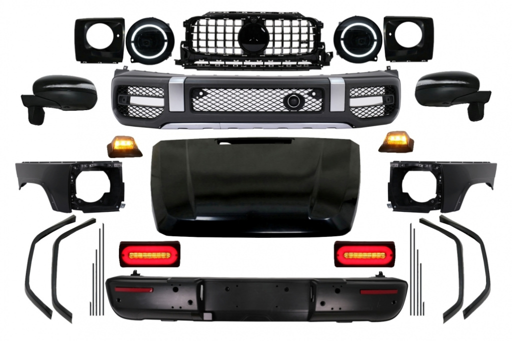 Kit Pachet Exterior Compatibil Cu Mercedes-Benz G-Class W463 2008-2017 De Conversie 2018→ G63 Design CBMBW463G63