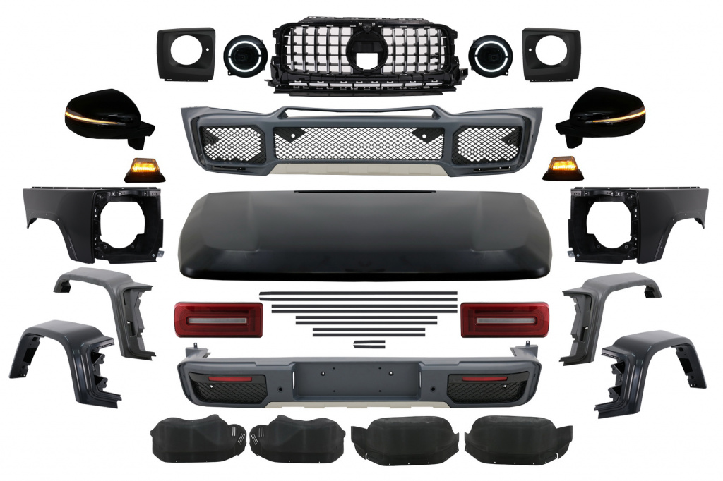 Kit Pachet Exterior Compatibil Cu Mercedes-Benz G-Class W463 2008-2017 De Conversie 2018→ G63 Design CBMBW463BR