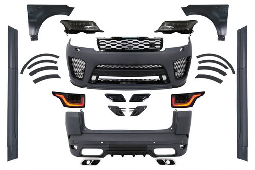 Kit Pachet Exterior Compatibil Cu Range Rover Sport L494 2013-2017 Conversie Catre 2019 SVR Design C...