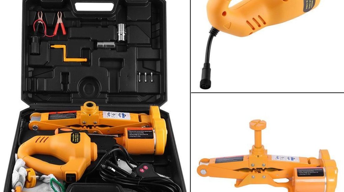 Kit pana electric: Cric electric, Cheie roti Electrica + Accesorii