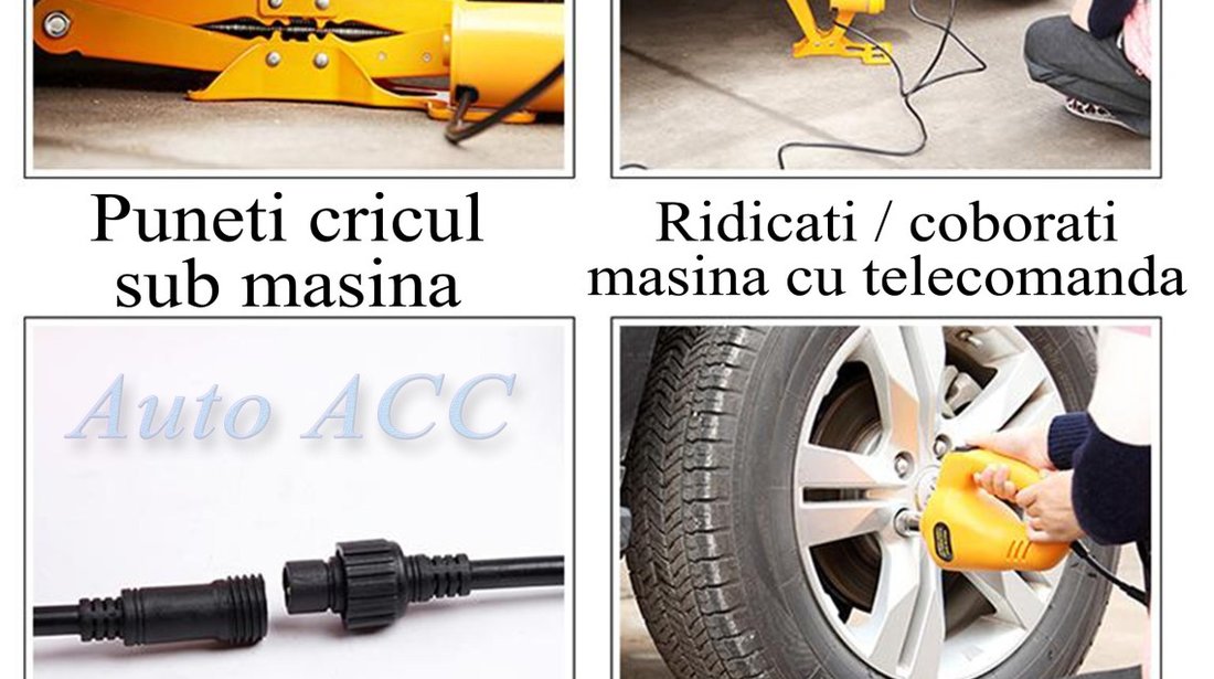 Kit pana electric: Cric electric, Cheie roti Electrica + Accesorii