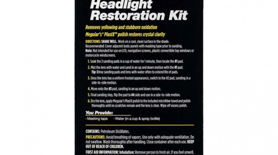 Kit Polish Faruri Meguiar's Basic Headlight Restoration G2960MG