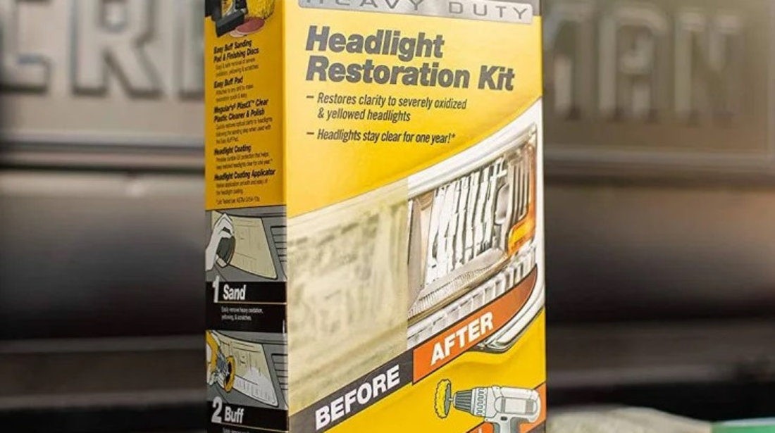 Kit Polish Faruri Meguiar's Heavy Duty Headlight Restoration G2980MG