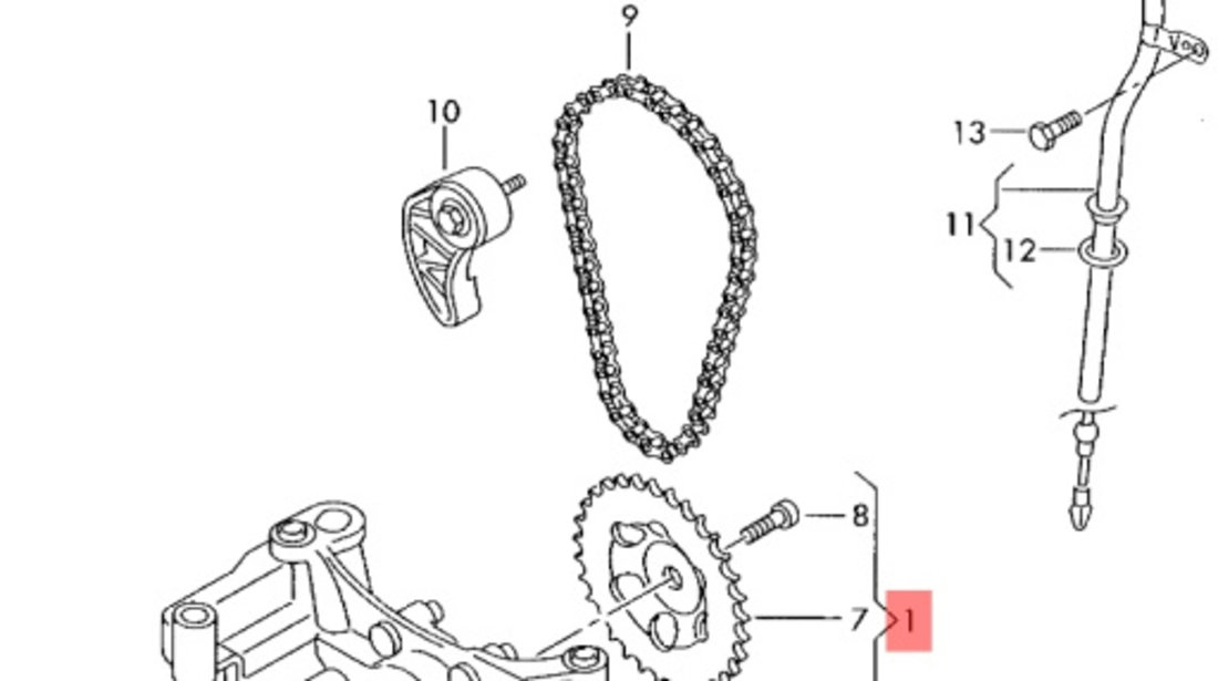 Kit pompa ulei Audi A4 B6 (8E2) Sedan 2003 1.9 TDI OEM 06A115105B