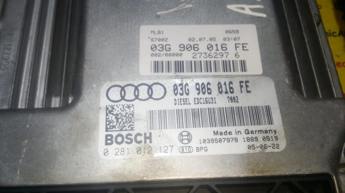 Kit pornire Audi A4 1.9 tdi 0281012127, 03G906016FE, motor BKE,